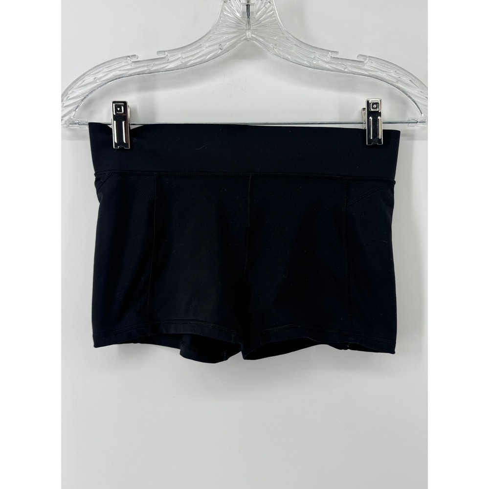 Ivivva by Lululemon Girls Black Athletic Compression Shorts Pockets Size 12